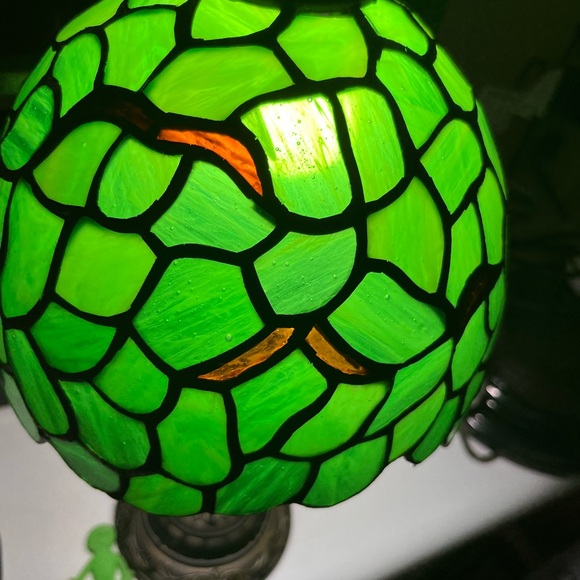 Green and Orange Mosaic Accent Lamp Shade Decor - Picture 2 of 4